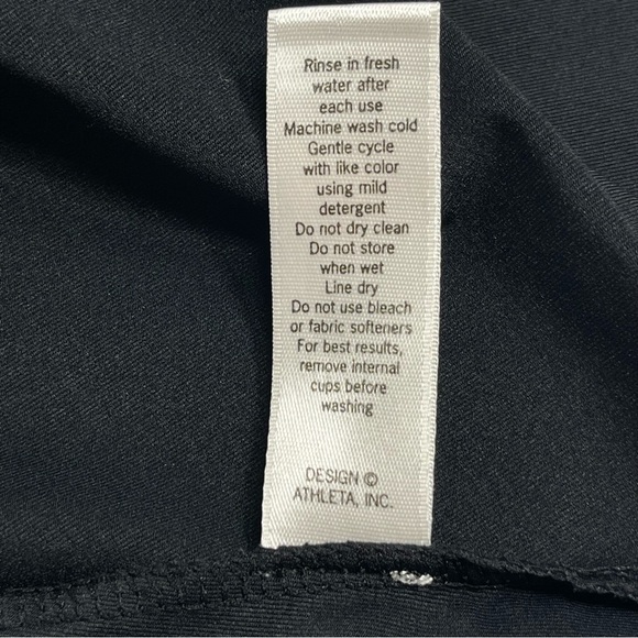 ATHLETA Black Hybrid Tank Athletic Dress Tennis V-Neck Padded Bra Size X-Small - Picture 8 of 10